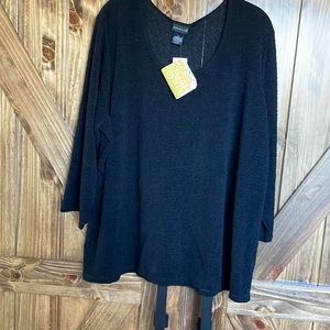 3x black long sleeve scoop neck top by Citiknit